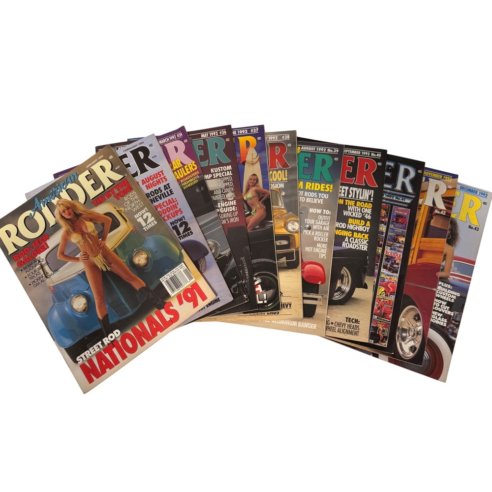 Vintage American Rodder Magazine 1992 Lot 11 Issues Hot Rod Custom Car‎